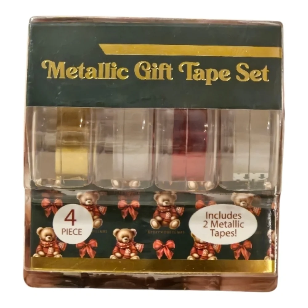 4 Pack Metallic Gift Tape Set NEW